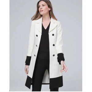 White House Black Market Colorblock Longline Coat Jacket